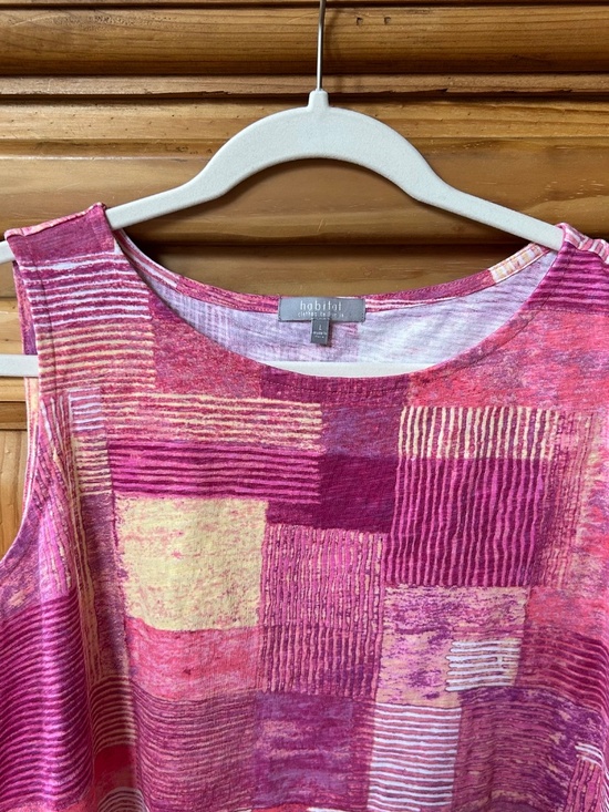 Habitat Top Cropped Pink 100% Cotton Scoop Neck Women's Large - Picture 2 of 6